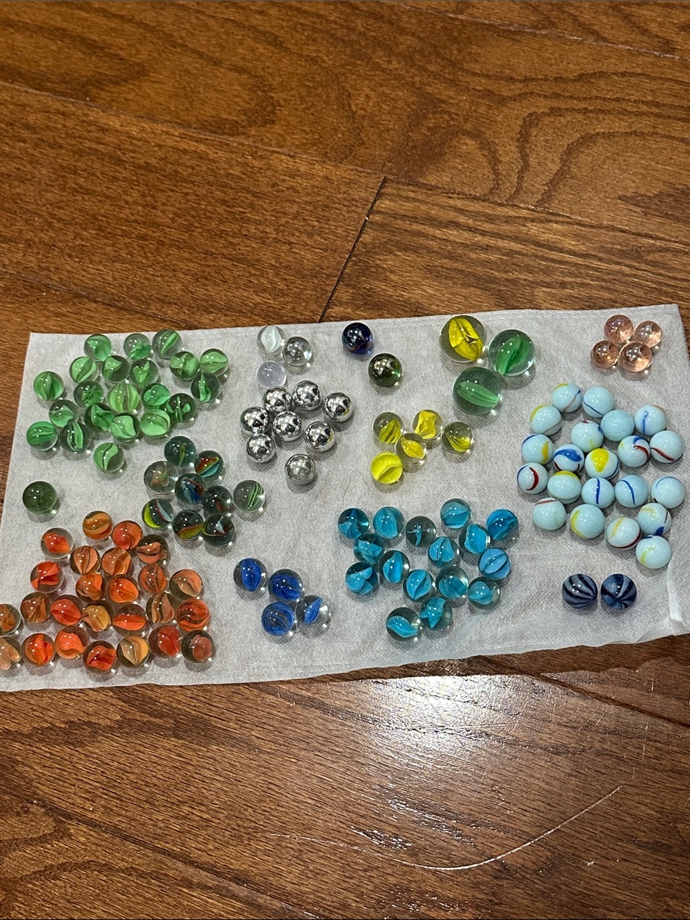 Glass Decorative or toy Marbles Assorted Colors —124 total